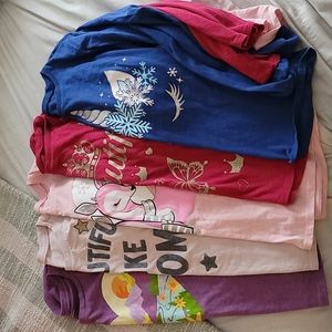 6 long sleeve graphic tees girls sz 10/12